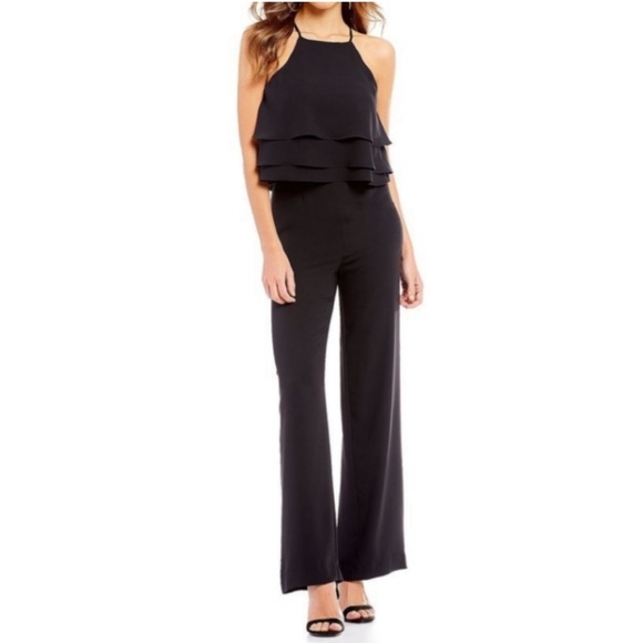 Gianni Bini Pants - Gianni Bini black tiered ruffle sleeveless pants wide leg jumpsuit 4